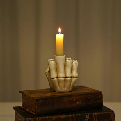 Skeleton Middle Finger Candle Holder
